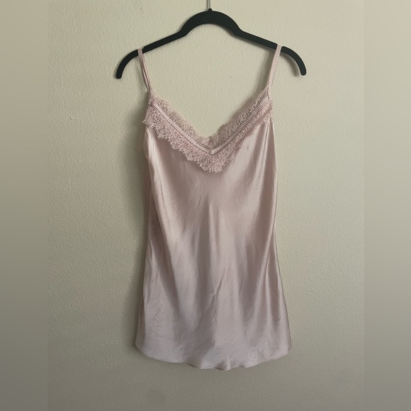 Massimo Dutti Tops - Massimo Dutti Blush Lace 100% Silk Camisole Tank Top Dainty Quiet Luxury 8